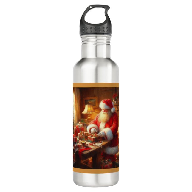 Christmas Santa Claus 4 710 Ml Water Bottle (Front)