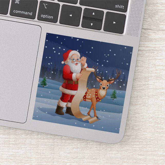 Christmas Santa Claus And Reindeer (Detail)