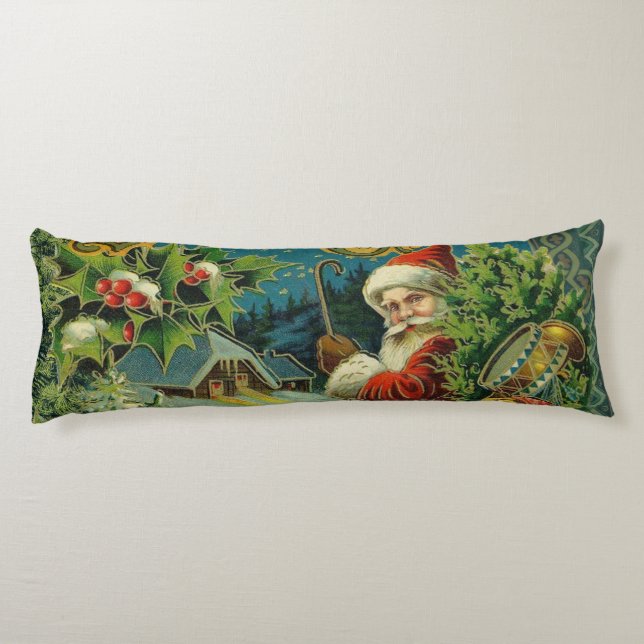 Christmas Santa Claus Antique Art Body Cushion (Back)
