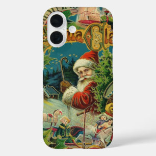 Christmas Santa Claus Antique Art iPhone 16 Case