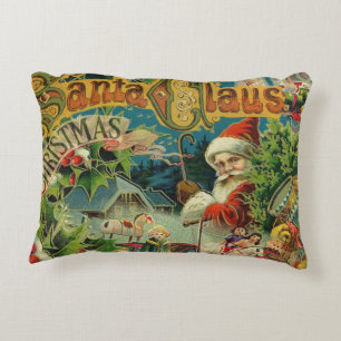 Christmas Santa Claus Antique Art Decorative Cushion