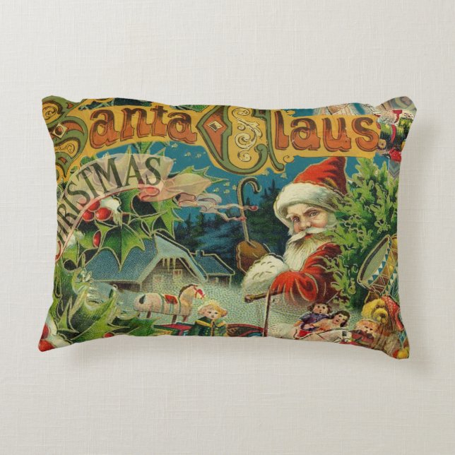 Christmas Santa Claus Antique Art Decorative Cushion (Back)