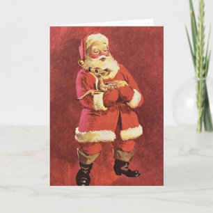 Christmas Santa Claus Baby Reindeer Personalise Holiday Card