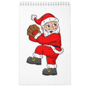 Christmas Santa Claus Baseball Catcher Boys Girls Calendar