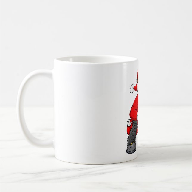 Christmas Santa Claus Baseball Catcher Boys Girls  Coffee Mug (Left)