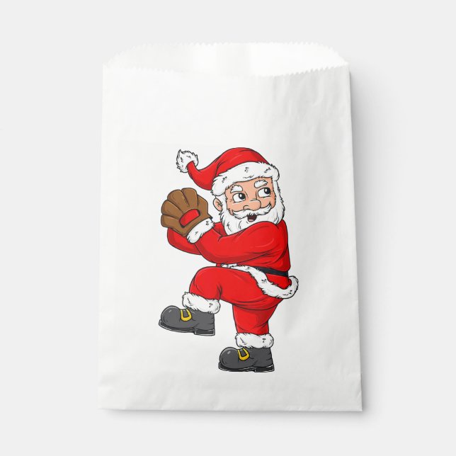 Christmas Santa Claus Baseball Catcher Boys Girls  Favour Bag (Front)