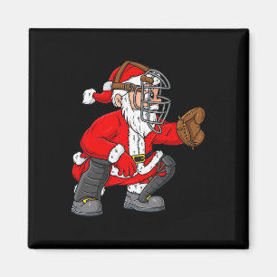 Christmas Santa Claus Baseball Catcher Boys Girls Magnet