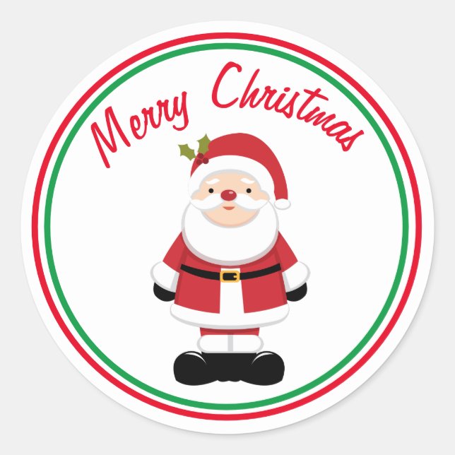 Christmas Santa Claus   Classic Round Sticker (Front)