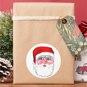 CHRISTMAS SANTA CLAUS CLASSIC ROUND STICKER