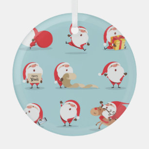 Christmas Santa Claus collection. Glass Tree Decoration