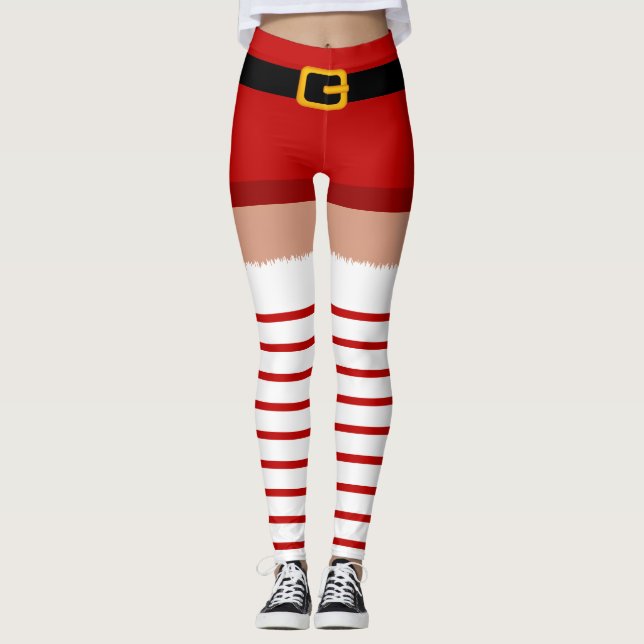 Christmas Santa Claus costume Leggings (Front)