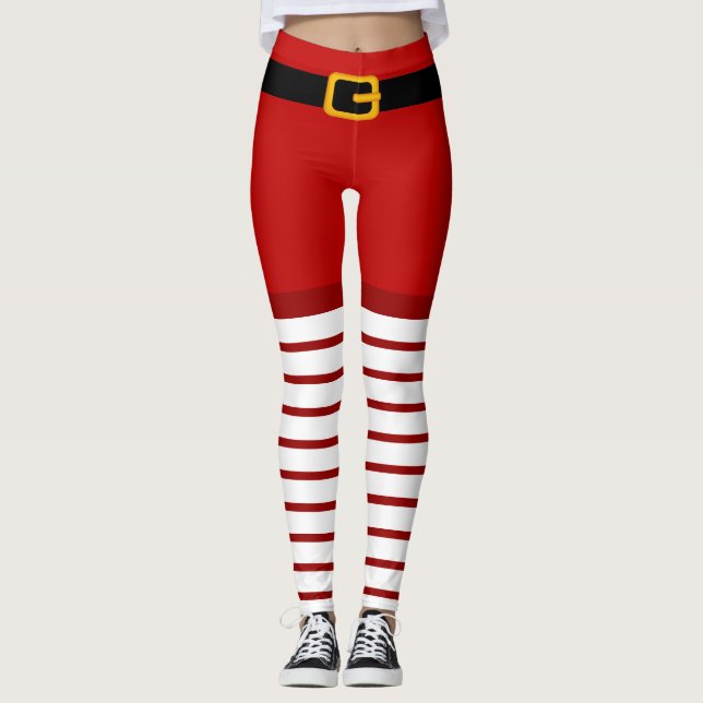 Christmas Santa Claus costume Leggings (Front)