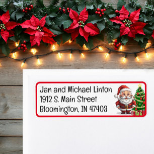 Christmas Santa Claus Custom Return Address Label