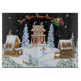 Christmas,Santa,Claus,cutting,board,reindeer Cutting Board