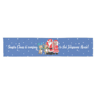 Christmas Santa Claus Darker Personalize 14 x 72 Short Table Runner