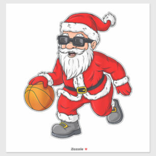 Christmas Santa Claus Dribbling A Basketball Boys 