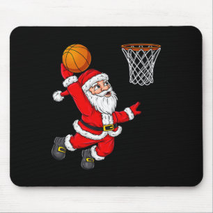 Christmas Santa Claus Dunking A Basketball Fun Xma Mouse Pad