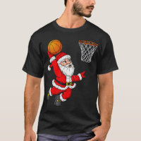 Christmas Santa Claus Dunking A Basketball Funny X
