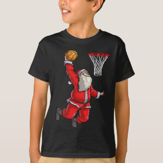 Christmas Santa Claus Dunking A Basketball T-Shirt