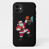 Christmas Santa Claus Dunking A Basketball Xmas