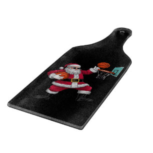 Christmas Santa Claus Dunking A Basketball Xmas Cutting Board