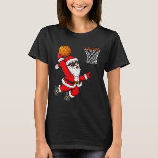 Christmas Santa Claus Dunking A Sketll Boys Kids X T-Shirt