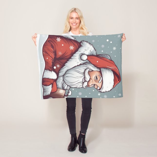 Christmas Santa Claus Fleece Blanket (In Situ)
