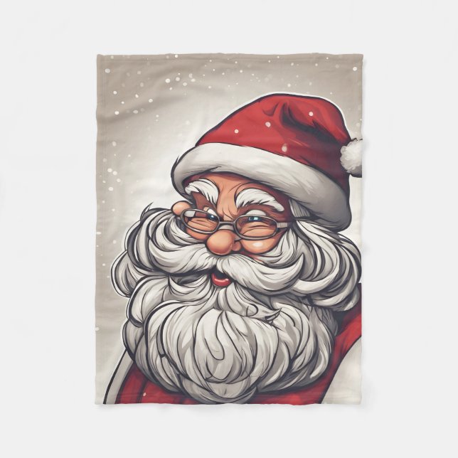 Christmas Santa Claus Fleece Blanket (Front)