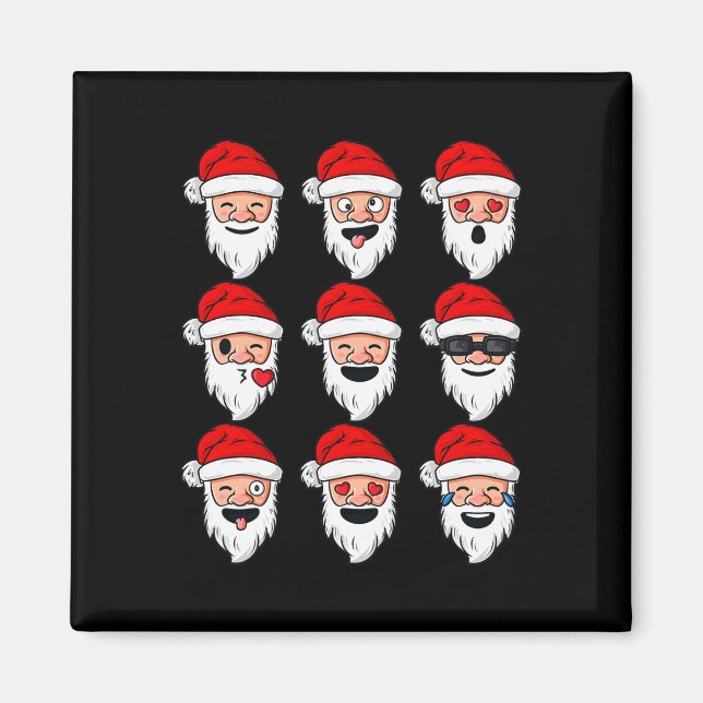 Christmas Santa Claus Fun Faces Boys Girls Kids Xm Magnet (Front)