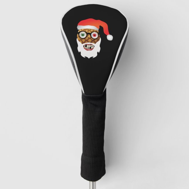 christmas santa claus funny Pineapple  Golf Head Cover (Front)