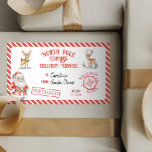 Christmas Santa Claus Gift North Pole Delivery Rectangular Sticker<br><div class="desc">Are you a good little boy or girl? Send a little holiday spirit and gifts with the North Pole delivery sticker.</div>