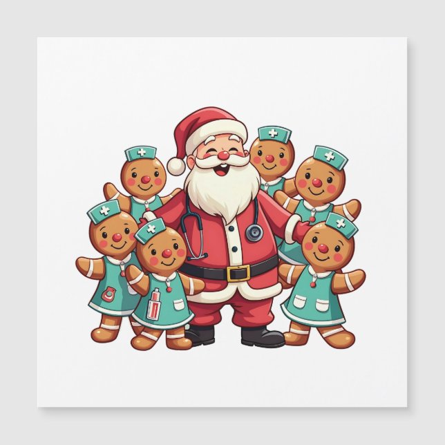 Christmas Santa Claus Gingerbread Nurses  (Front)