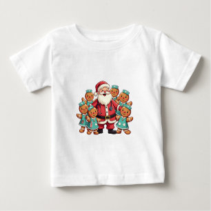 Christmas Santa Claus Gingerbread Nurses  Baby T-Shirt