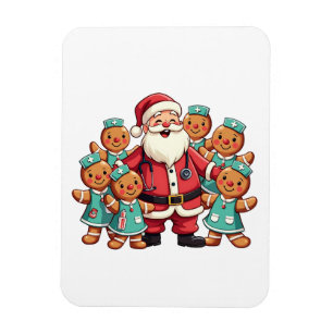 Christmas Santa Claus Gingerbread Nurses  Magnet