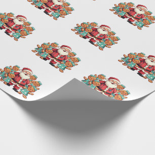 Christmas Santa Claus Gingerbread Nurses  Wrapping Paper
