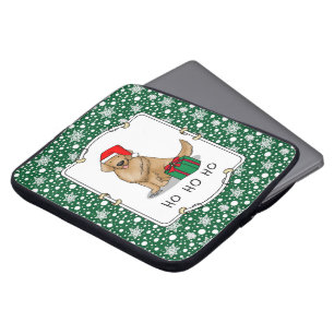 Christmas Santa Claus Golden Retriever Dog Cute Laptop Sleeve