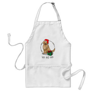 Christmas Santa Claus Golden Retriever Dog Cute Standard Apron
