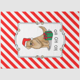 Christmas Santa Claus Golden Retriever Dog Cute Tissue Paper