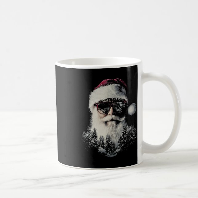Christmas Santa Claus Graphic X-mas Sungles Holida Coffee Mug (Right)