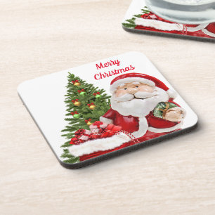 Christmas Santa Claus Hard plastic coaster