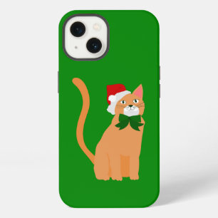 christmas santa claus hat orange cat iPhone 13 case