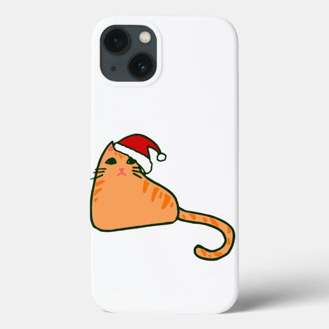 christmas santa claus hat orange tabby cat Case-Mate iPhone case (Back)