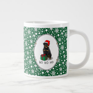 Christmas Santa Claus Hat Rottweiler Dog Cute Large Coffee Mug