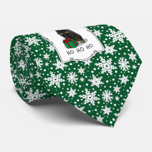 Christmas Santa Claus Hat Rottweiler Dog Funny Tie