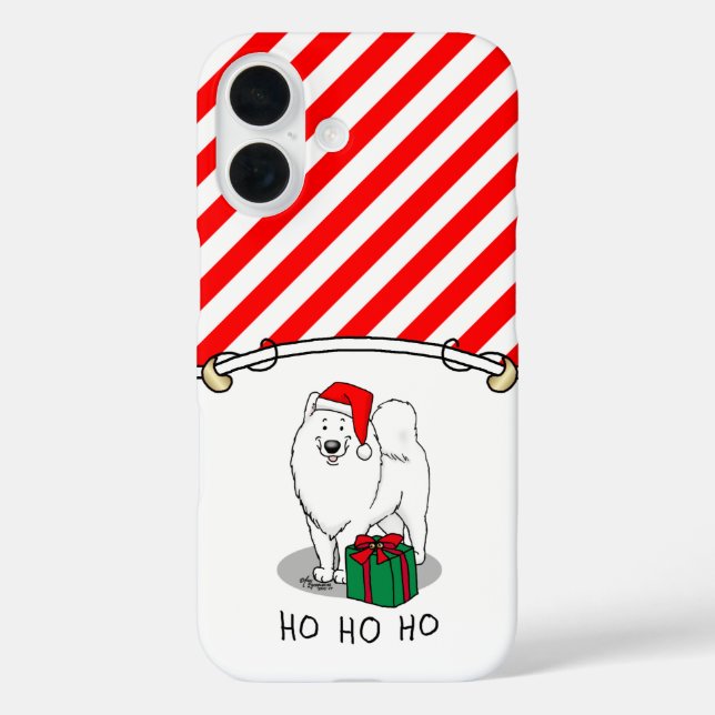Christmas Santa Claus Hat Samoyed Dog Cute Case-Mate iPhone Case (Back)