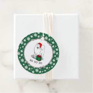 Christmas Santa Claus Hat Samoyed Dog Cute Favour Tags