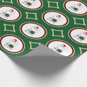 Christmas Santa Claus Hat Samoyed Dog Cute Wrapping Paper