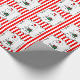 Christmas Santa Claus Hat Samoyed Dog Cute Wrapping Paper