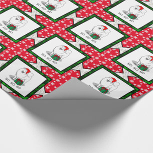 Christmas Santa Claus Hat Samoyed Dog Cute Wrapping Paper