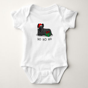 Christmas Santa Claus Hat Skye Terrier (black) Baby Bodysuit